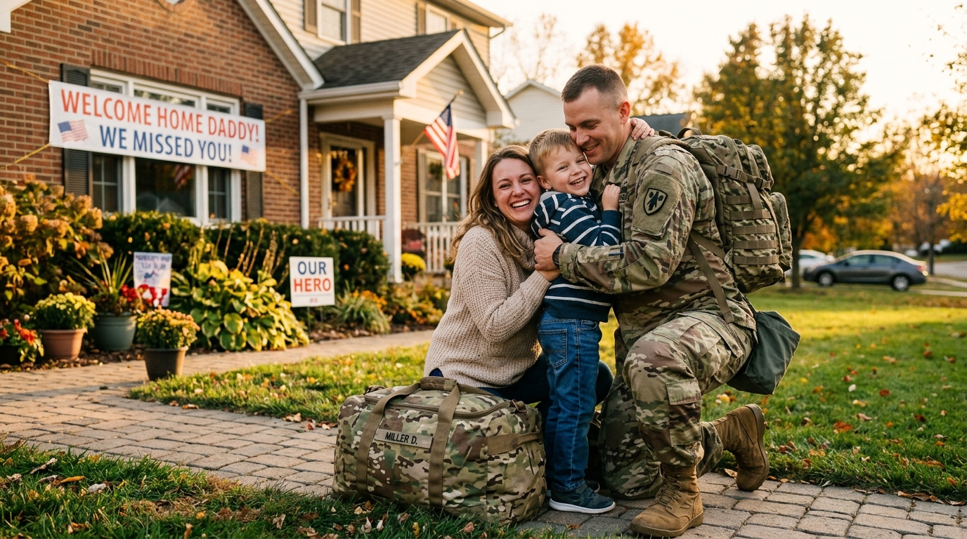 Military Soldier Homecoming on Leave